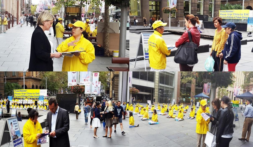 People sign a petition to support Falun Gong practitioners' peaceful efforts to end the persecution in China.