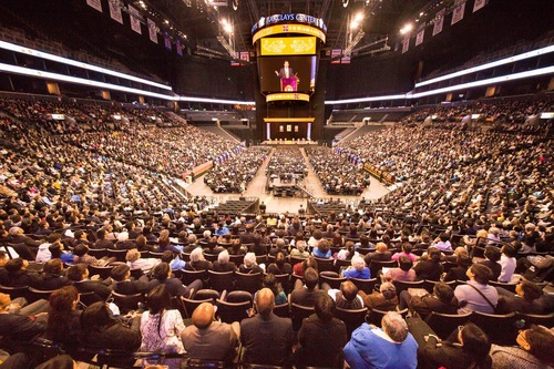 Nearly 10,000 practitioners attended the Sunday conference at Barclays Center in Brooklyn, New York
