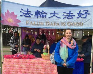 Veronika Mueller, a Falun Gong practitioner from Germany, said practicing Falun Gong gives her energy.