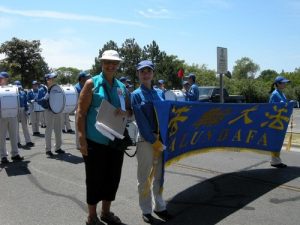 Ms. Elsie Swerdfeger (first left) oversees the Father’s Day Fiesta Parade.