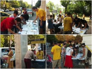 Signature drive activities in parks in Bucharest Romania.