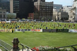 Falun Gong practitioners’ demonstration in front of Parliament Hill