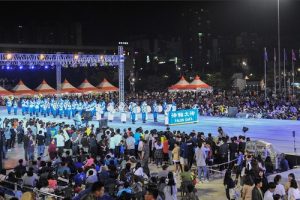 Tian Guo Marching Band performs in Tattoo Theater in Wonju.