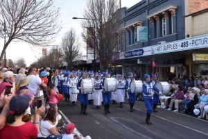 Tian Guo Marching Band seen in the 67th Carnival of Flowers parade held in Toowoomba, Australia.