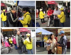 Passerby sign the petition against the CCP's live organ harvesting.