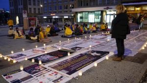 Candlelight vigil on Waisenhausplatz, Bern, Switzerland on January 14, 2017.