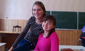 Yulia (right) and Irene (left), both are students at Pavlov College in Voroneshi, Russia