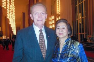 Jay Brixey, retired assistant director of the FBI, with Marge Saenz at the Kennedy Center Opera House on January 18, 2017