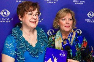 Retired commercial interior designer Barbara Sidick (left) and Michelle Lodge (right) at the Detroit Opera House on December 26, 2016