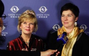 Theater director Trisha Denton (right) and Doreen Simonds at the Detroit Opera House on December 26, 2016