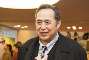 Yasushi Onokuni, renowned Japanese sumo wrestler, 62nd Yokozuna Grand Champion and head of Shibatayama Stable, at the Bunkyo Civic Hall on January 30, 2017.