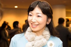 Playwright Misako Ohashi at the Bunkyo Civic Hall in Tokyo on January 31, 2017.