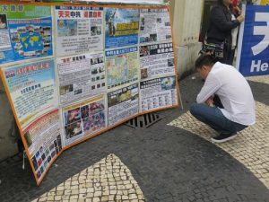 An individual carefully reading the presented information.