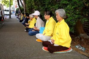 Practitioners' protest in front of the Chinese consulate in Sydney.