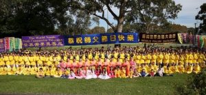 Group photo of practitioners who participated in the World Falun Dafa Day event in Sydney.