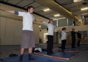 Students learning the Falun Dafa exercises (screenshot of The Stawell Times-News website)