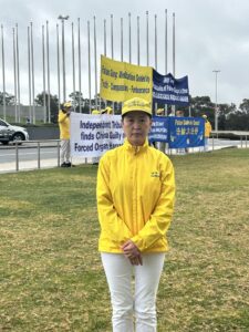 Angel in front of the Parliament House, Canberra, August 2024