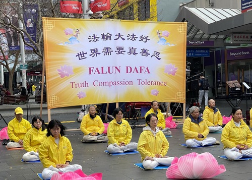 Practitioners demonstrated the exercises during the celebration in Chatswood.

